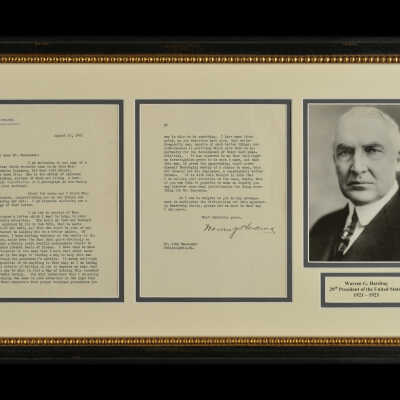Letter from President Warren G. Harding to John Wanamaker, August 19, 1921