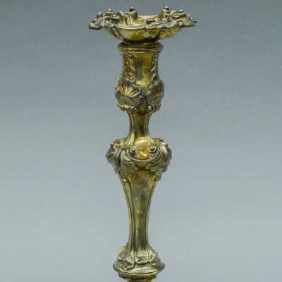 Cast Gilt Silver Candlesticks