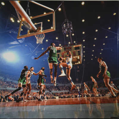 Bill Russell and Elgin Baylor, L.A., 1965