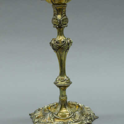 Cast Gilt Silver Candlesticks