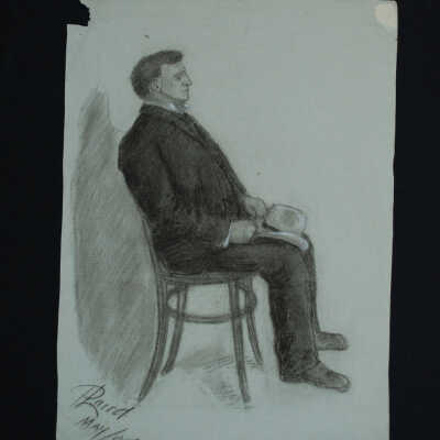 Seated Man with White Hat