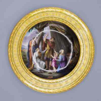 Plate with Coriolanus with Child and Three Women