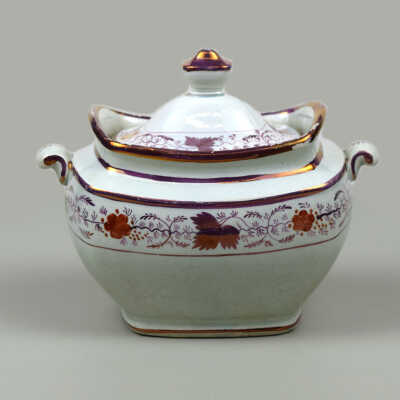 Pink Lustre Sugar Bowl