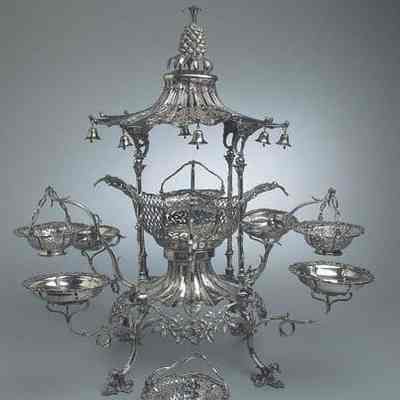 George III Silver Nine-Basket Epergne