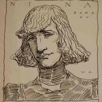 Drawing of Nina Gabrilowitsch