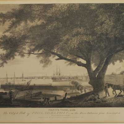 Penn's Tree, with the city and port of Philadelphia