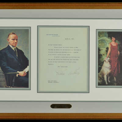 Letter from President Calvin Coolidge to Governor Len Small of Illinois, March 10, 1927