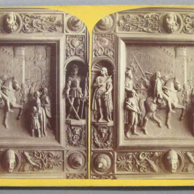 Stereograph: Triumphal Entry of Columbus into Barcelona