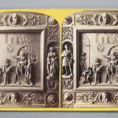 Stereograph: Columbus; Departure from the Convent of La Rabida, Near Palos