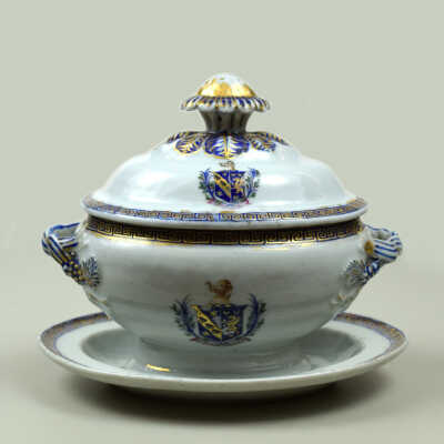 Armorial Sauce Tureen and Stand