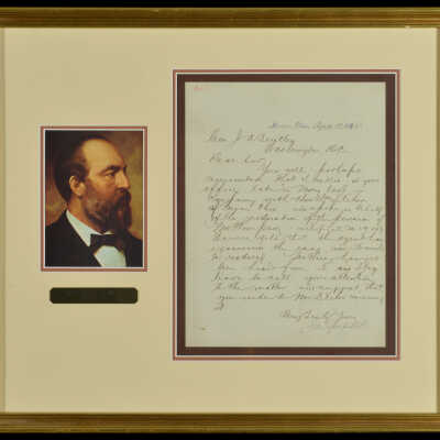 Letter from James Garfield to J. A. Bentley, August 14, 1880