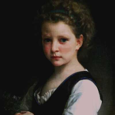 Girl with Violets