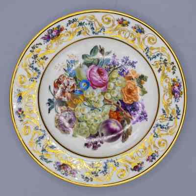 Plate with Flowers and Fruit