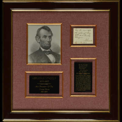 Signed Note from President Abraham Lincoln, April 29, 1864
