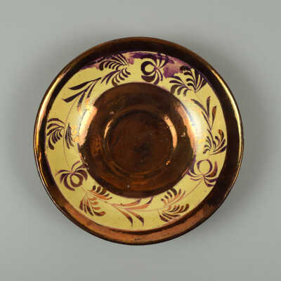 Copper Lustre Deep Saucer