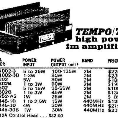 Tempo TPL FM Power Amplifiers (1973)