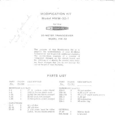 HW-32-1 modification booklet