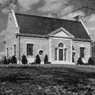 W1AW Maxim Memorial Station building, cr. 1963. This image was isolated from a W1AW QSL card postmarked January 1964.