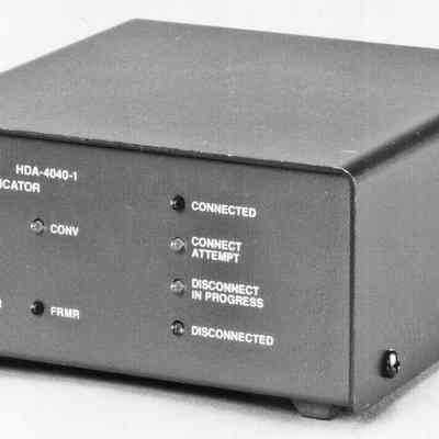 Accessory HDA-4040-1 TNC status indicator. Provides information regarding state of connection, mode, buffer, and frame error. Also generates a tone when connection is initiated.: Photo: Joe Veras. Collection: Herman Cone lll