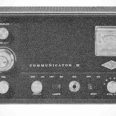 Note Communicator logo in block type, and different meter style.: Image: QST, Feb 1962