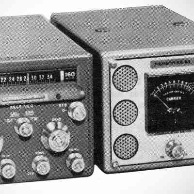 Shown with optional combination power supply, speaker, and S-meter.: Image: CQ, Jan 1958