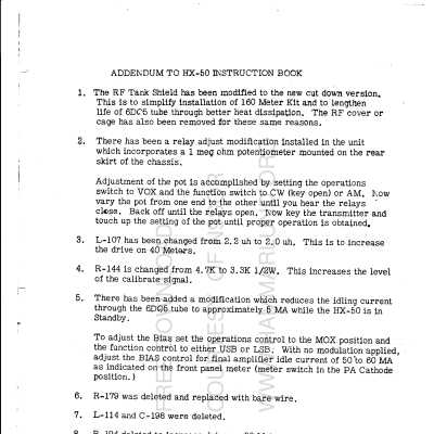 HX-50 Manual Addendum 1: Via BAMA