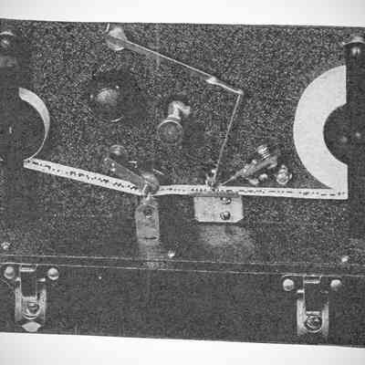 Figure 5. A newer Teleplex machine from around 1942. This version of the machine writes on paper tape with a "refillable pencil lead.": Image: Radio Amateur's Handbook, 20th edition (1943).