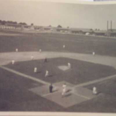 Aerial view of baseball diamond