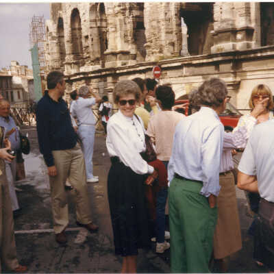 Virginia Fiester Frederick on a trip to Europe