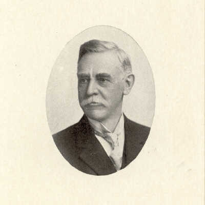 Portrait of older gentleman with white mustache, Harvey Family, Lake Bluff