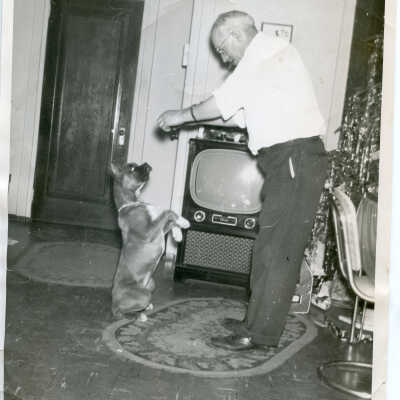Earl J. Greene with dog