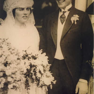 Wedding photograph of Lolita Armour and John J. Mitchell, Jr.