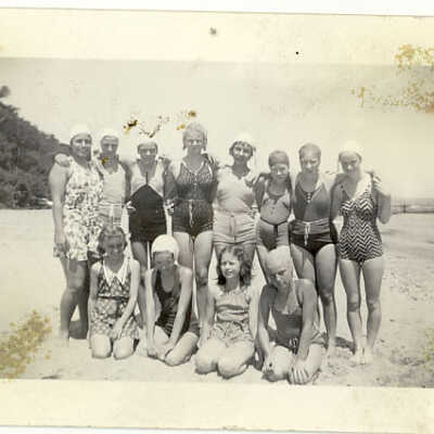 YWCA group on the beach