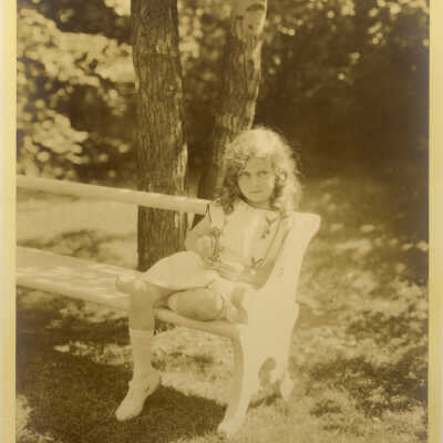 Girl on park bench