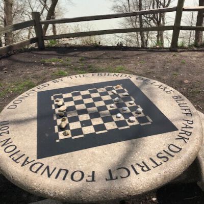 "Outdoor checkers on the bluff"