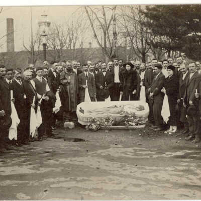 Mourners at funeral