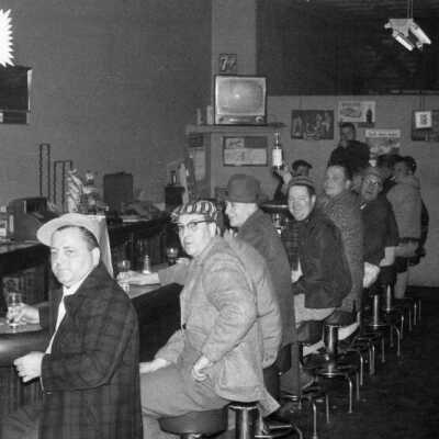 Men at bar at Fitzgerald's Cigar Store