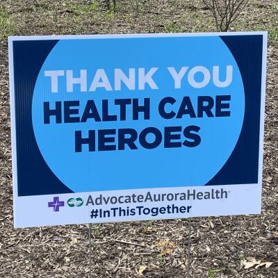"Thank you health care heroes!"