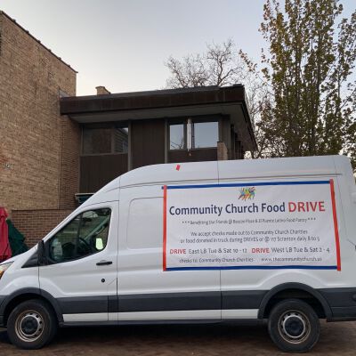 "Community Church food drive"