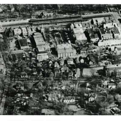 Aerial of downtown Lake Forest