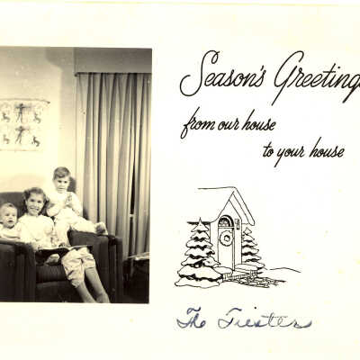 Christmas card send by the Fiester family