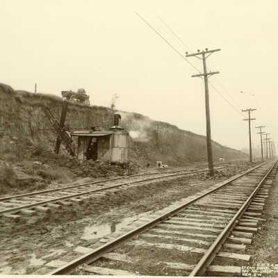 Steam shovel. West of Green Bay Road.