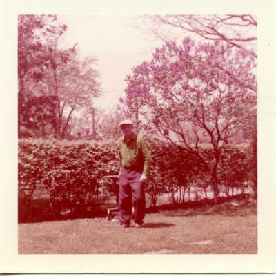Man with lawnmower