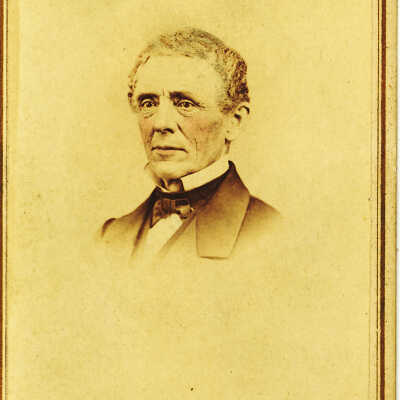 Portrait of older man with bow tie, Harvey Family, Lake Bluff