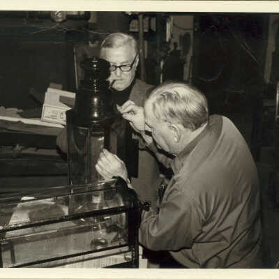 Stanley Wells and Mr. Cole at Lake Forest Library