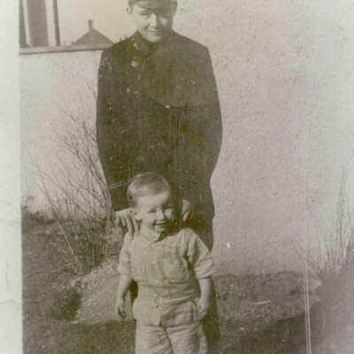 William Kiddle in telegraph delivery boy's uniform