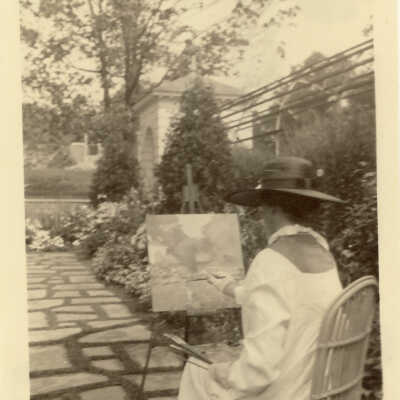 Woman Painting Outdoors