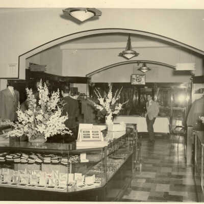 Interior view of Robertson's Men's Clothing Store