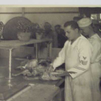 Sailors in kitchen