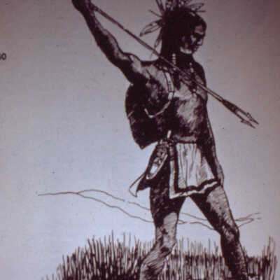 Indian with fishing spear